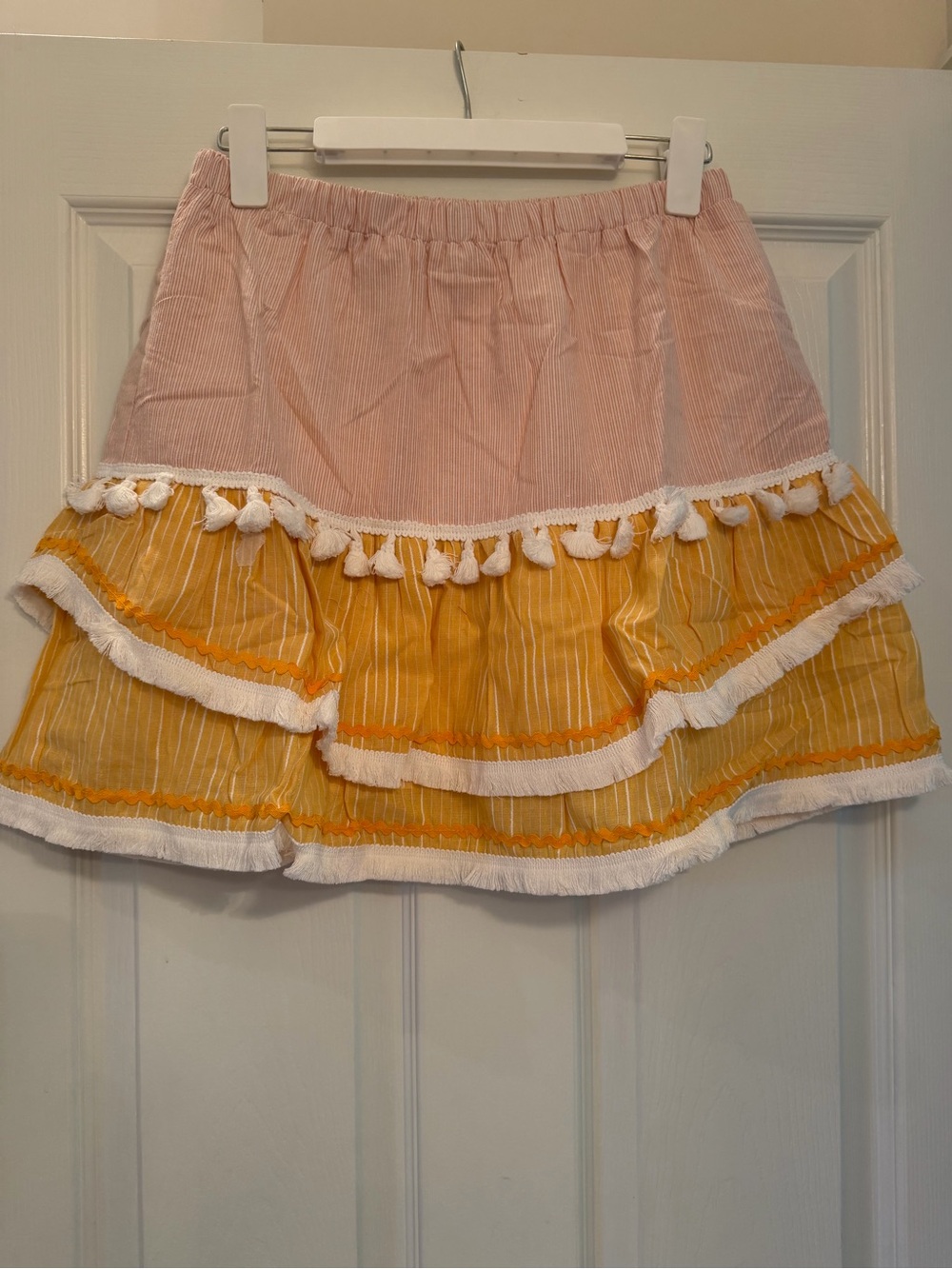 English Factory Tiered Colorful Mini Skirt Size M